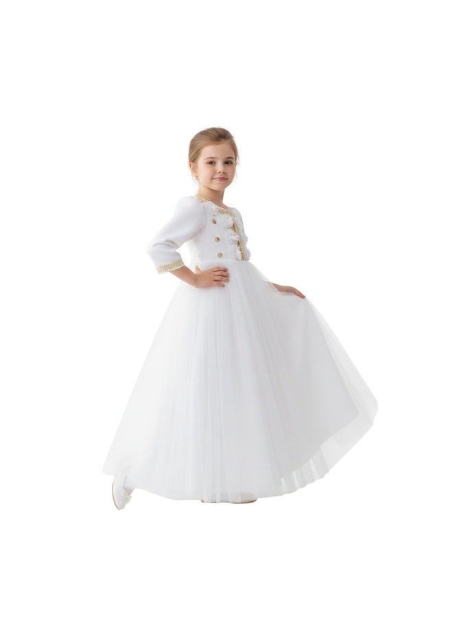 D'Daniela Luminous White Abaya Dress - White - Image 3